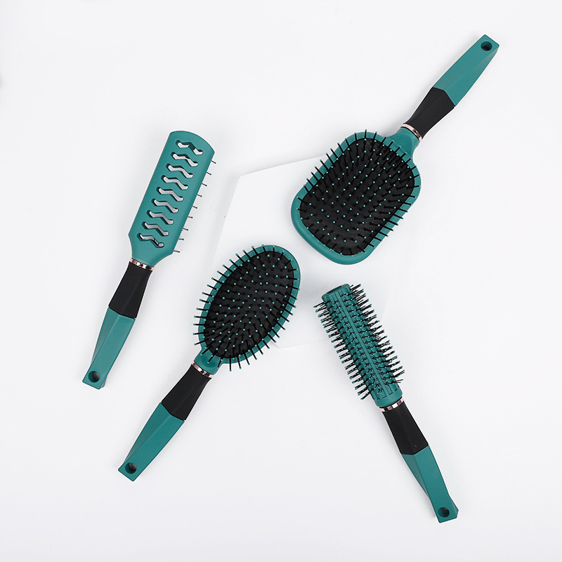Peineta para el cabello transfronteriza, suministro de peine de masaje, peine de recuerdo, juego de peine verde malaquita, peine rizado de regalo, peine curvo grande