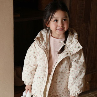 Children's down Jacket 2025 Winter New Girls' down Jacket Thickened White Duck down Baby Girl Floral Jacket Wholesale Cross-Border