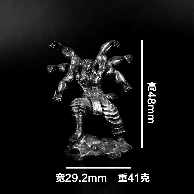 Blanco cobre sólido seis brazos loco diablo Asura decoración modelo hecho a mano artesanías de metal niños regalo de cumpleaños al por mayor