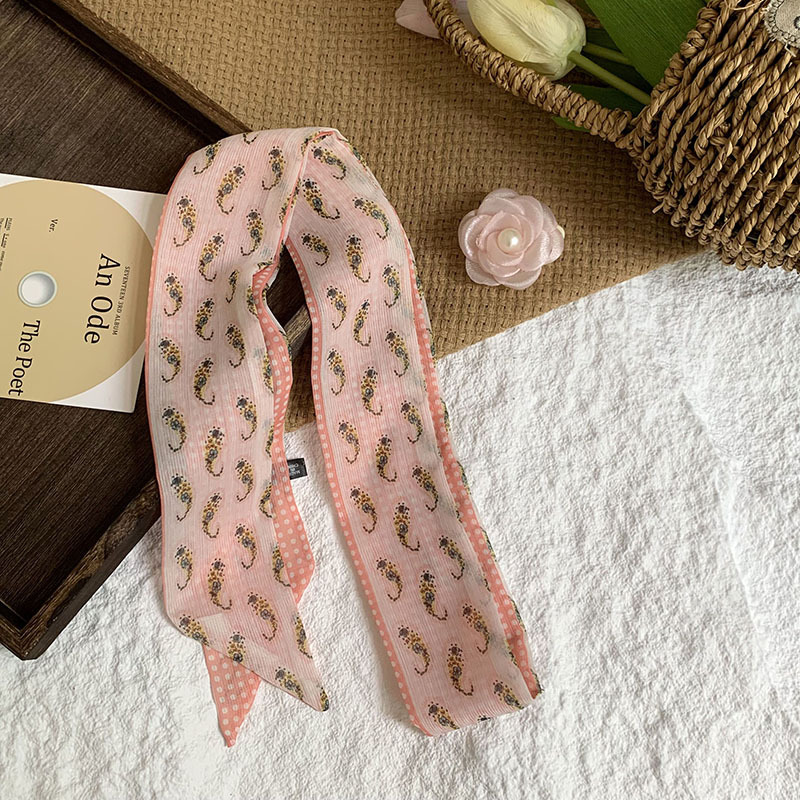 Bufanda de seda, bufanda pequeña de moda de alta gama, flor de todo fósforo, clip tridimensional, decoración de flores, serpentín, diadema