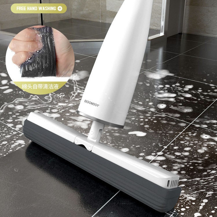 Bao Jiajie Simple Aesthetic Cannonball Bucket Sponge with Cleaning Liquid Self-squeezing Water Mop Fast Squeezing Water Suction