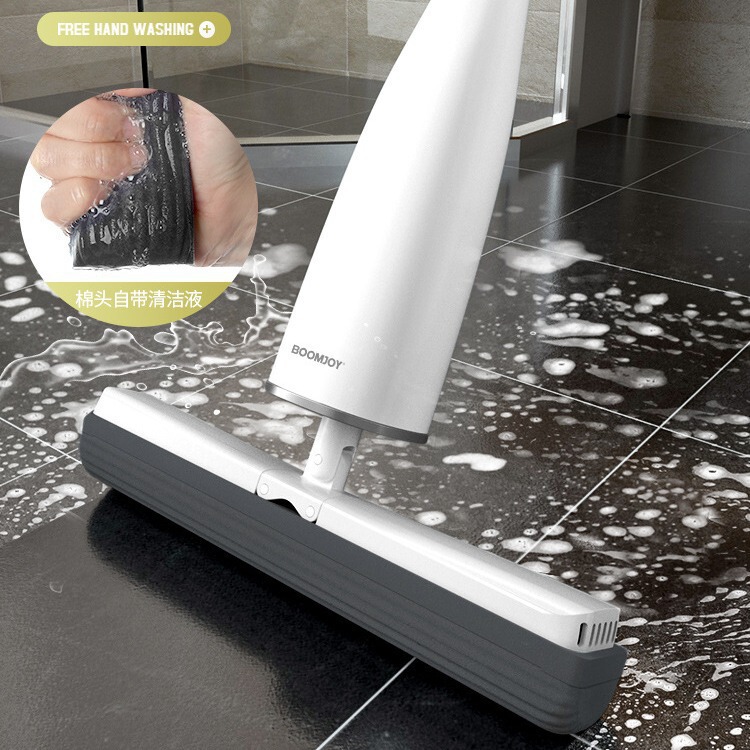 Bao Jiajie Simple Aesthetic Cannonball Bucket Sponge with Cleaning Liquid Self-squeezing Water Mop Fast Squeezing Water Suction