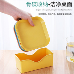 Creative macaron color boneless plate fruit plate dinner plate plastic plate bone plate dining table storage plate set wholesale