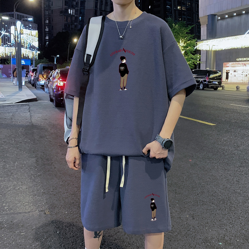 Teenager Short-sleeved T-shirt suit Boys Junior High School Senior high school Students 2025 New Summer Big Children Sports Two-piece Set