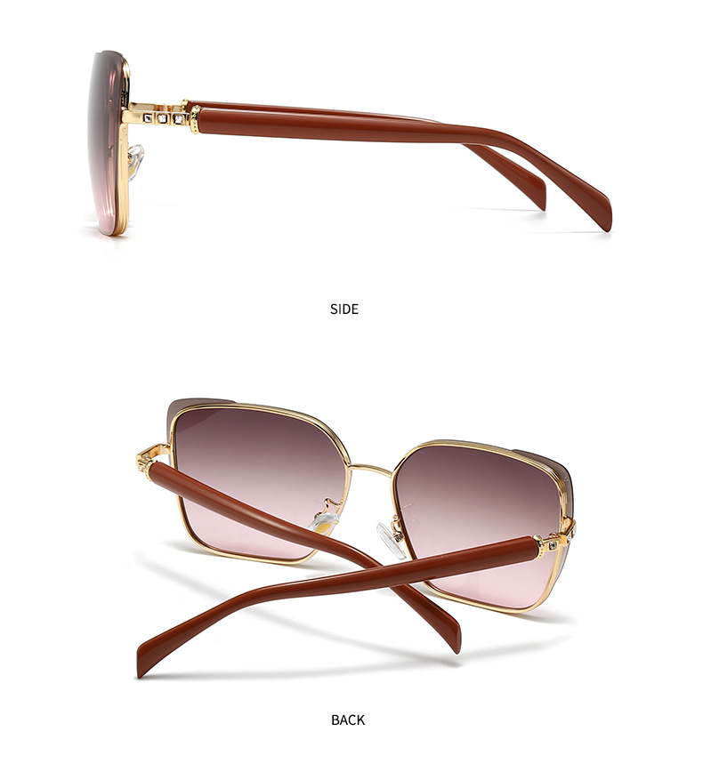 European and American Modern Retro Sunglasses High-end Women's INS Sunglasses All-match Fashionable Metal Sunglasses 5G21_voghion.com