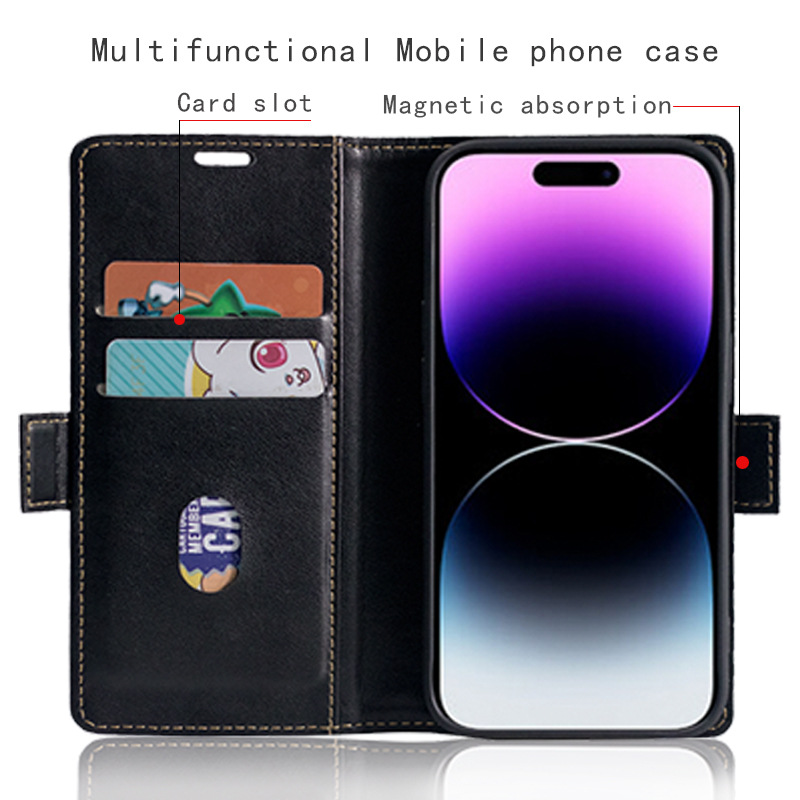 Suitable for Apple iPhone 15 Pro protective magnetic cover head wireless charging phone leather case_voghion.com