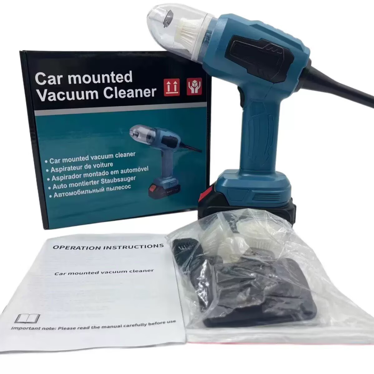 Export-grade lithium battery vacuum cleaner, portable handheld dual-use car electric vacuum cleaner for vacuuming and blowing