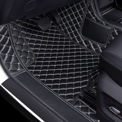 Suitable for Car Floor Mats for: Universal Foot Pad - main-driver-single-layer-black-gold-wire