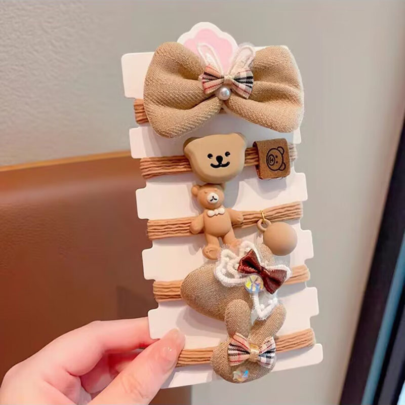 Autumn and Winter Bow Girls' Hair Accessories Rubber Band Hair Band Girls' High Ponytail Headband Children's Hair Rope Rubber Band