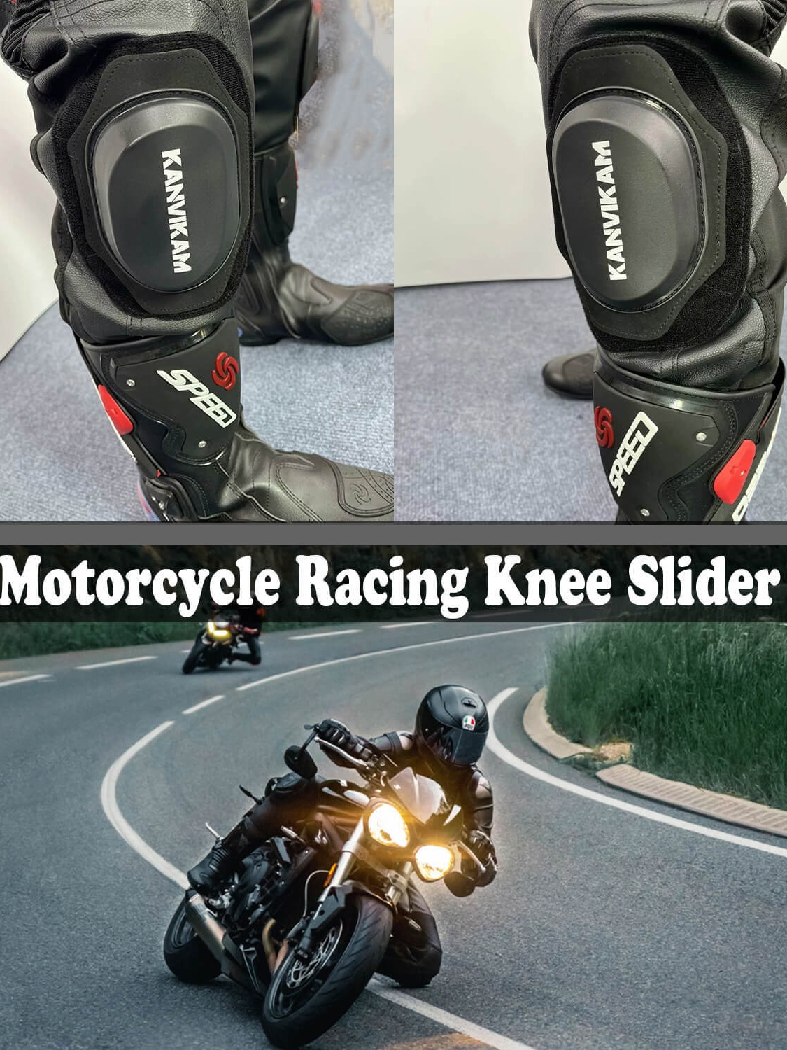 Kanvikam bolsa de molienda motocicleta equipo de protección pista especial slider flexión bolsa de molienda protección de la rodilla montar bloque de desgaste