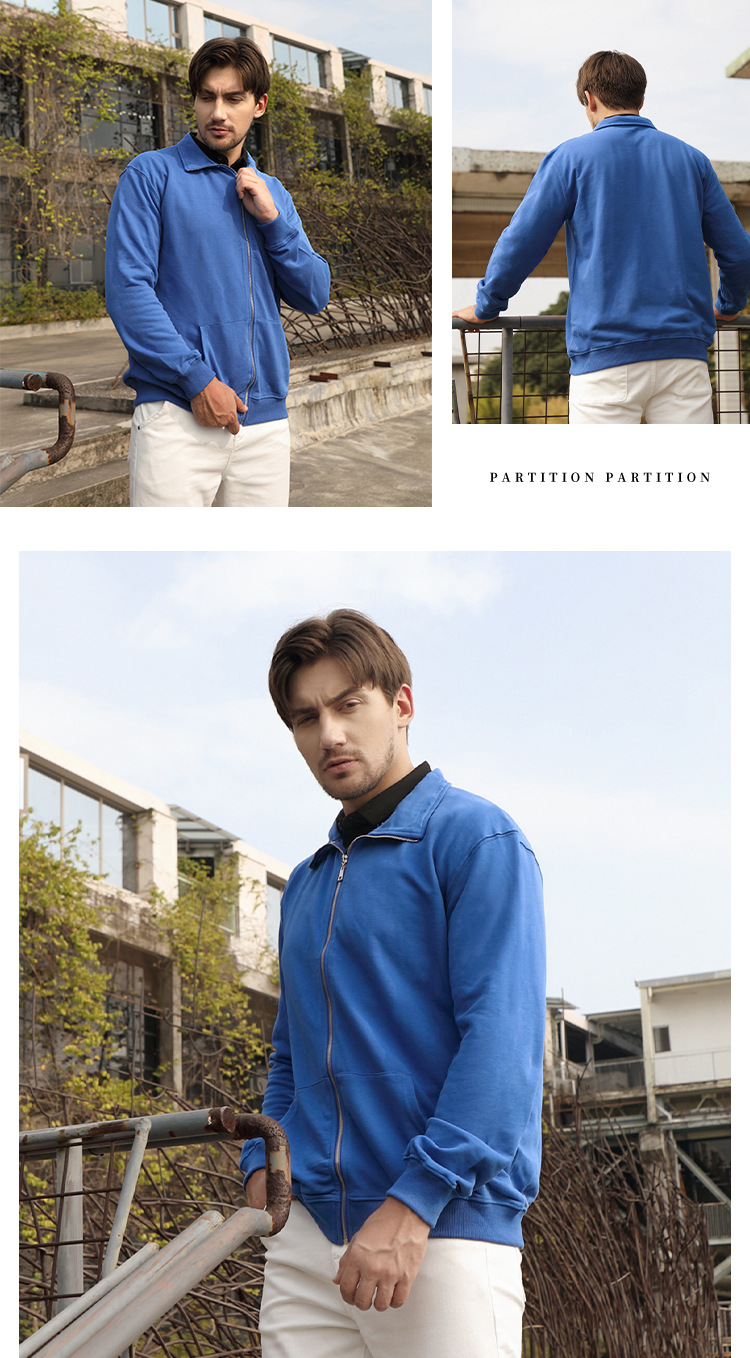 Solid Color Zipper Jacket - Gray