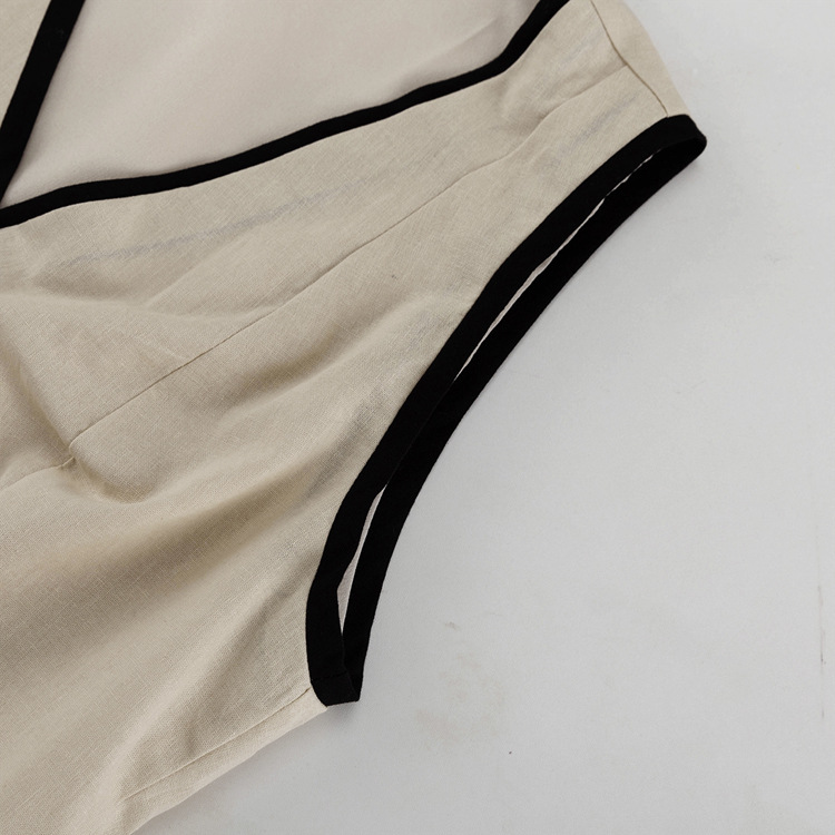 Fiesta Banquete Autofoto Mujeres Elegante Ropa De Calle Cuello En Contraste Algodón Conjunto Coordinado De Pantalón Conjuntos De Pantalones display picture 8