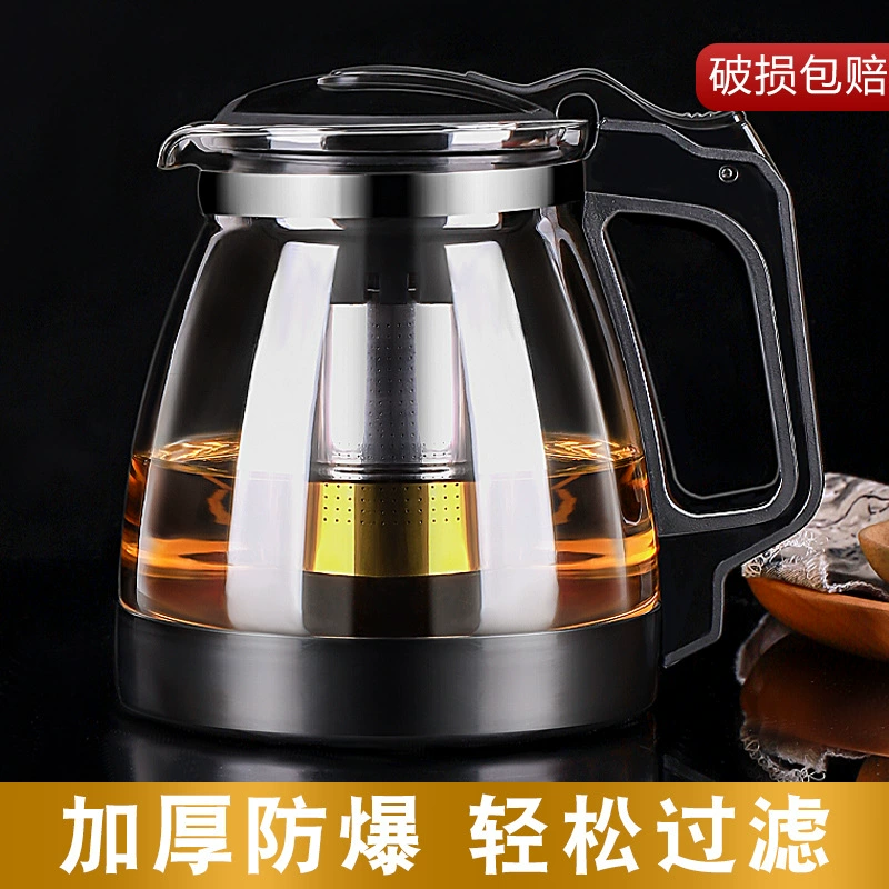Glass teapot, tea set, filter, red (black) tea, capacious tea cup, increased thickness