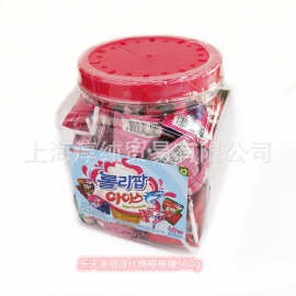 韩国进口乐天洛丽波什锦棒棒糖桶装创意造型糖果儿童零食660g