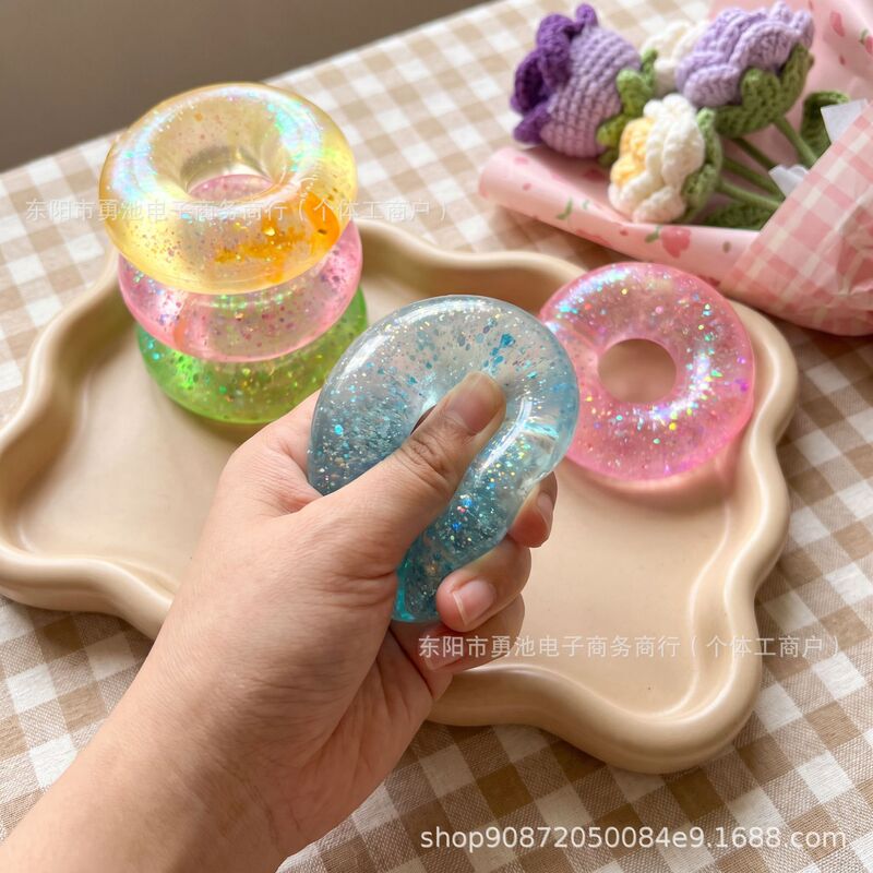 Little Red Book's same style maltose gold powder donut stress-relief toy, slow-rebound toy wholesale factory Little Red Book's same style maltose gold powder donut stress-relief toy, slow-rebound toy wholesale factory