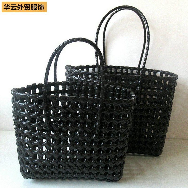 Hollow out woven hand basket bag hand-wo...