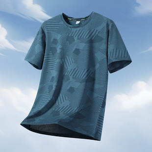 Ice Silk Short-Sleeved T-Shirt for Men and Women in Summer Thin Plus Size Plus Size T-Shirt Quick-Drying Loose Breathable Cool Half-Sleeved Sports