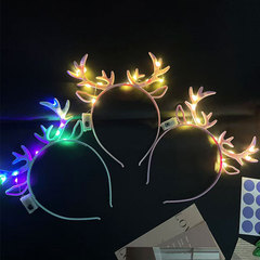 新商品の光る頭飾りヘラジカの鹿の角のカチューシャのクリスマスの閃光カチューシャの花仙子の子供の夕べの夜市のおもちゃ
