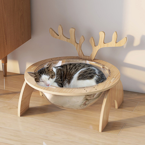 Mengzhu deer antler cat nest, universal pet supplies for all seasons, cat nest, cat climbing frame, space capsule cat nest, solid wood cat bed