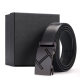 Business gift belt men's litchi pattern leather automatic buckle head layer cowhide men's pants belt custom printed logo