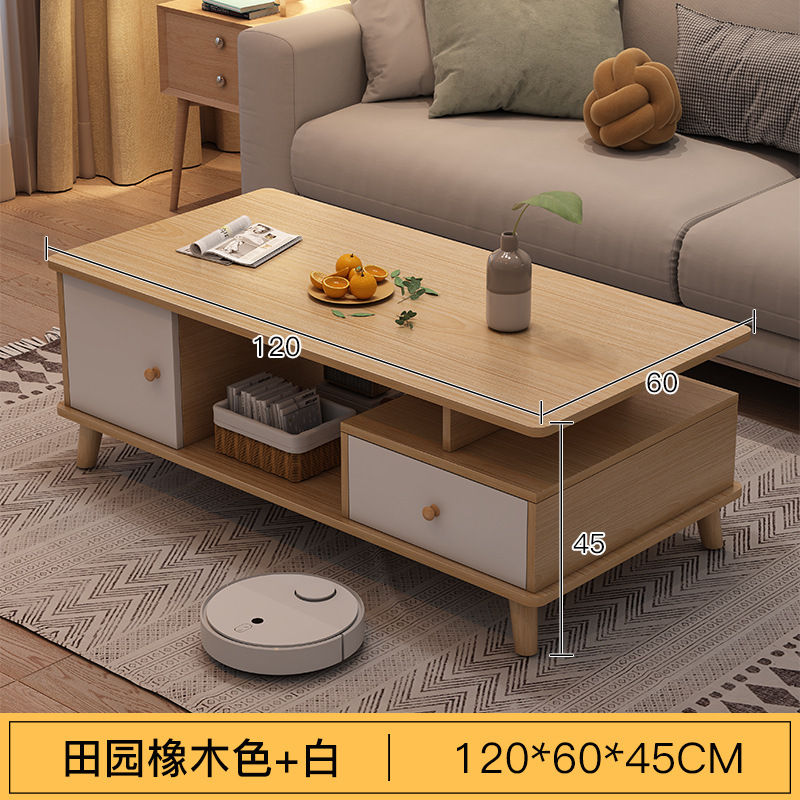 Sala de estar mesa lateral simple moderno nórdico madera maciza pierna mesa de té casa de alquiler pequeño apartamento casa pequeña mesa de té balcón mesa cuadrada