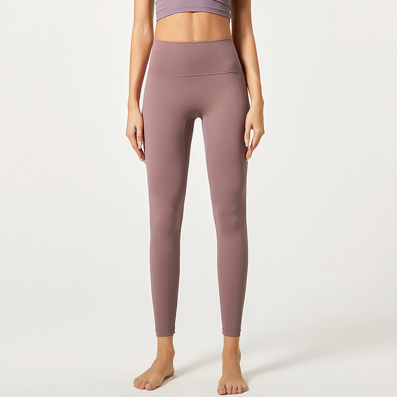 Nuevo cross-border fitness nube sensación ultra suave caderas de cintura alta mujer elástica desnuda sensación deportiva de correr ropa de yoga pantalones al por mayor