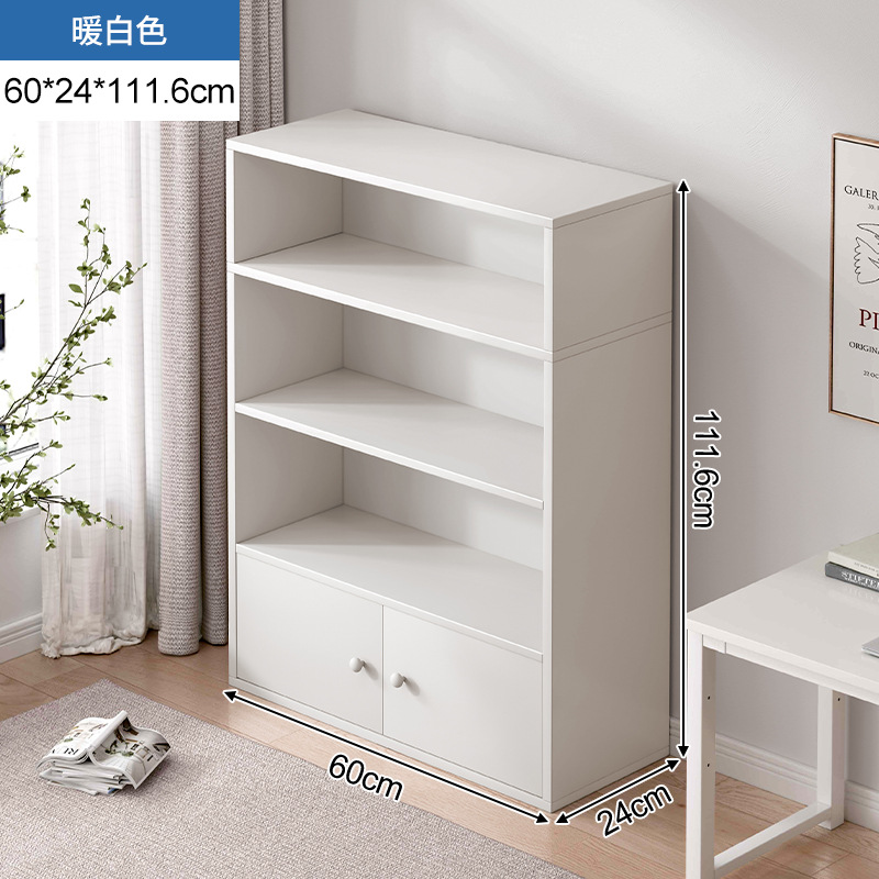 Estante de libros pequeño estante de almacenamiento multicapa de piso armario pequeño armario contra la pared de madera sólida gabinete bajo