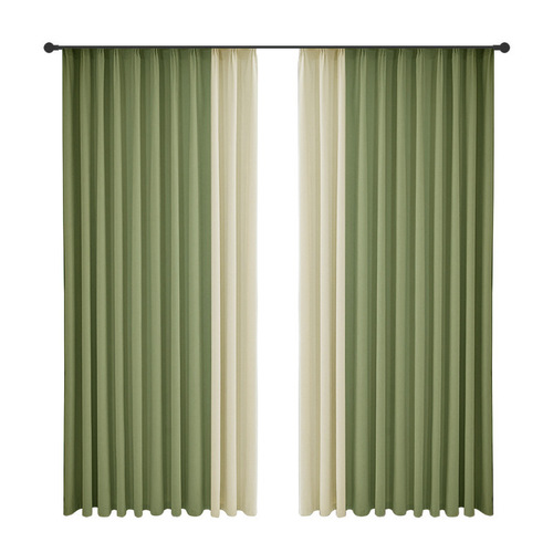 Luxurious velvet thickened chenille vertical striped jacquard curtain fabric villa living room bedroom children's room blackout curtain finished product