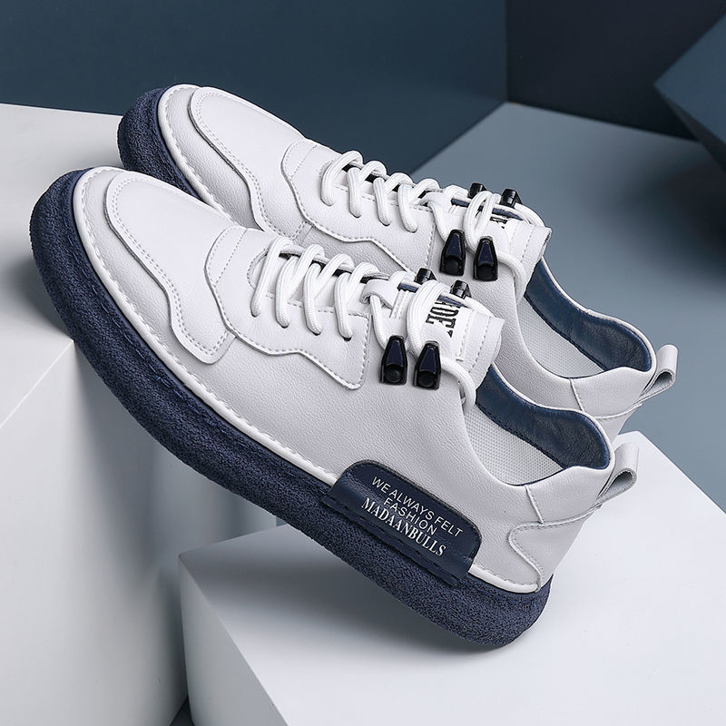 Men's Shoes Spring 2022 New Genuine Leather White Shoes Men's Fashion Easiest to Match Sports and Casual Leather Shoes Transparent