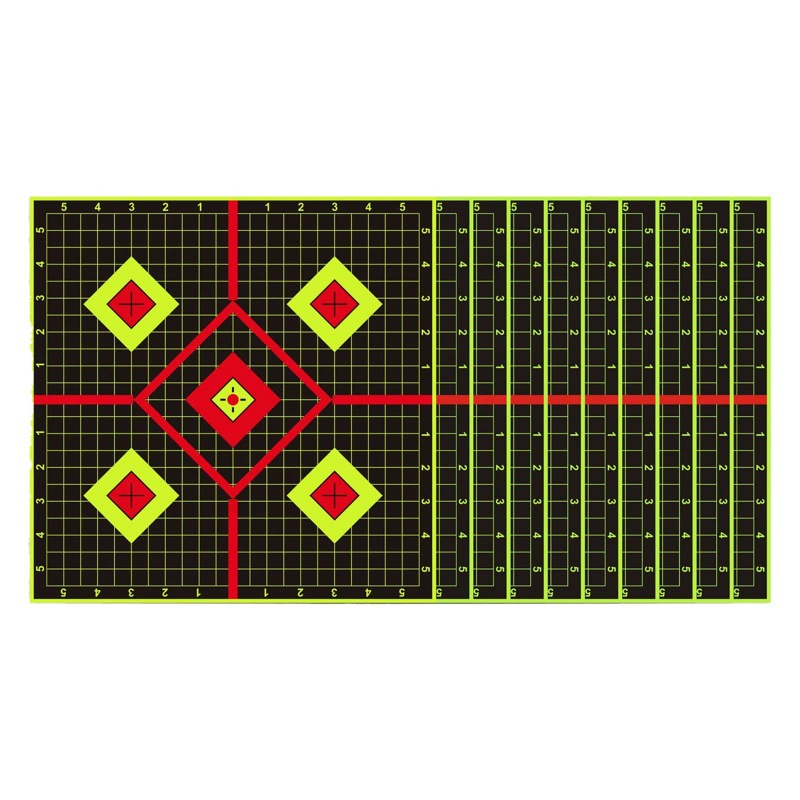 Флуоресцентный желтый всплеск целевой наклейка клетчатый Точная стрельба на складе практике