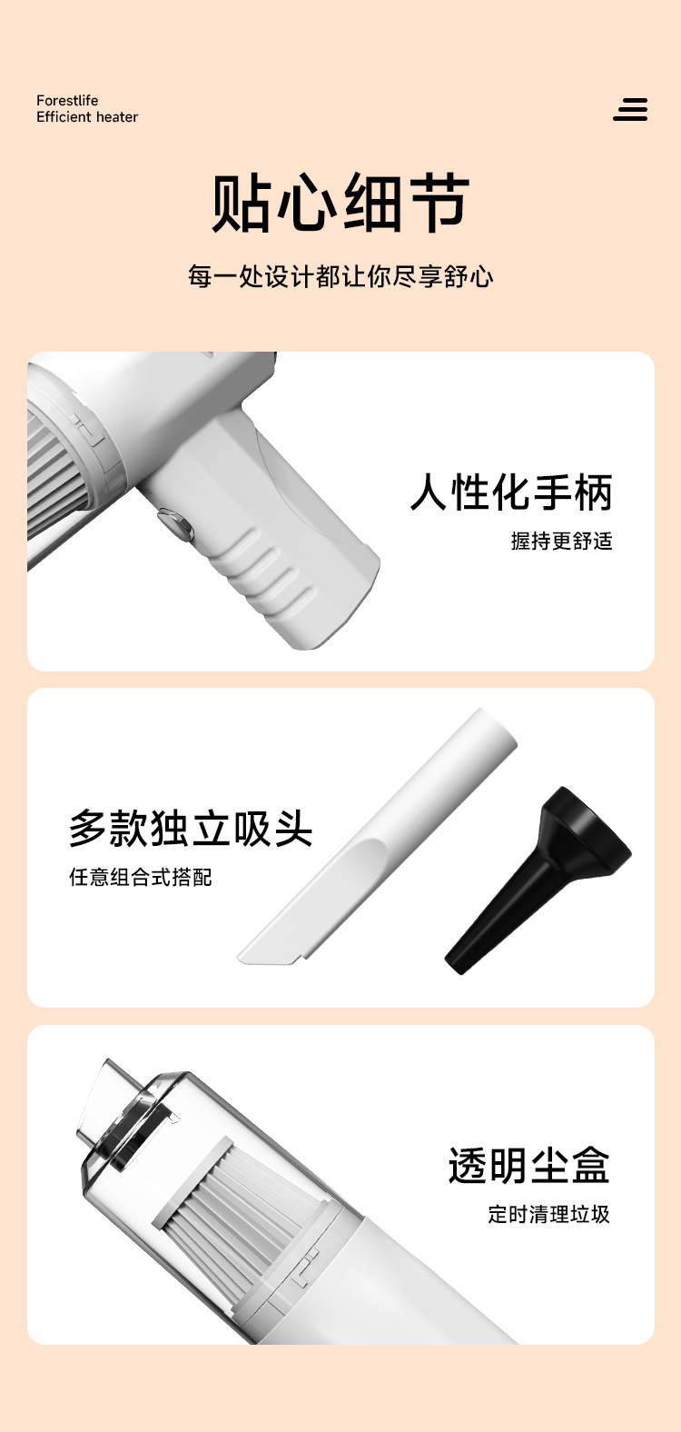 Handheld portable vacuum cleaner, household dust blower, rechargeable, all-in-one vacuum and blower, mini, for car use, with strong suction power, suitable for small pets