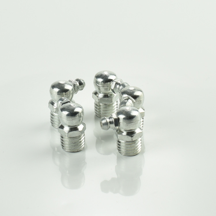 Boquilla de grasa estándar nacional M6M8M10M12 recta curva 90 grados boquilla de aceite de hierro galvanizado boquilla de grasa pistola accesorios al por mayor