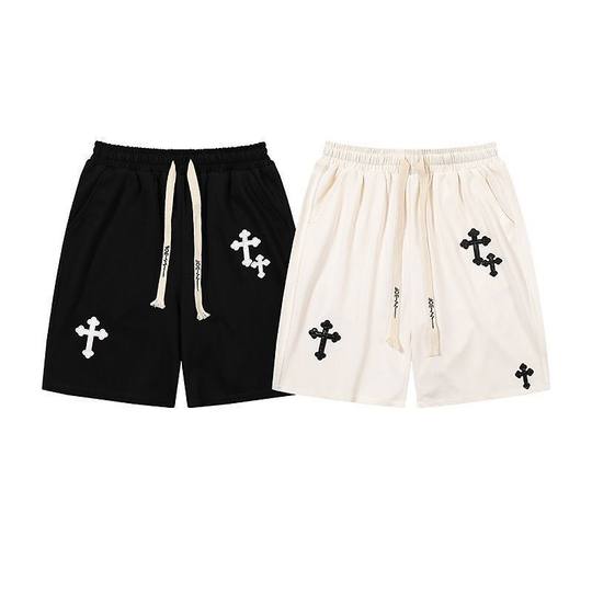 Trendy Brand Street Thin Summer 2024 New Vintage Cross Sports Shorts Men's High Street Dark Loose Pants