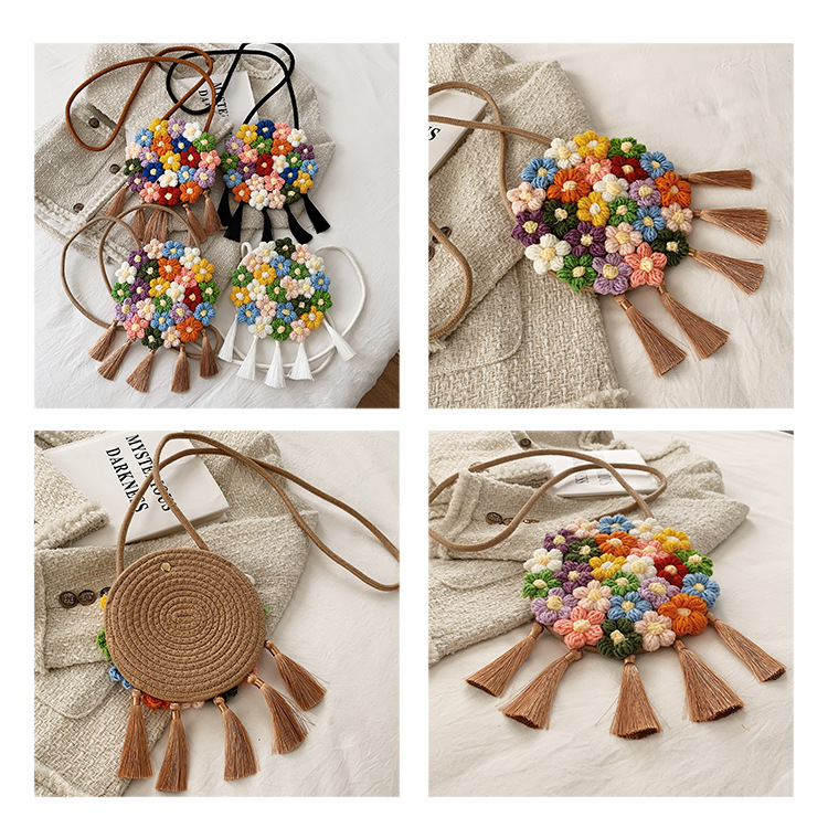 New Fashion Hand-woven Small Flower Messenger Bag display picture 2