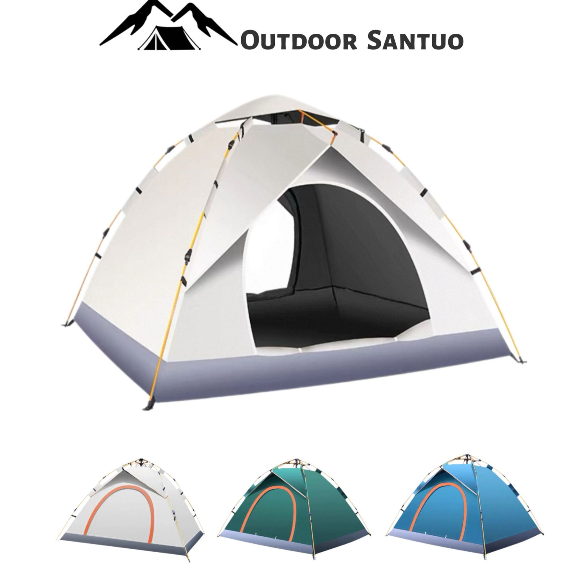Cross-Border Outdoor Tent for Two to Four People, Fully Automatic Folding, No-Setup Quick-Open Camping Tent, Mosquito-Proof and Rainproof