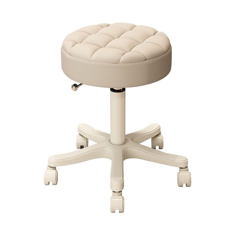 Silla giratoria con respaldo ajustable y ruedas para uso doméstico, silla redonda para peluquería, silla para manicura, venta al por mayor de fábrica transfronteriza.