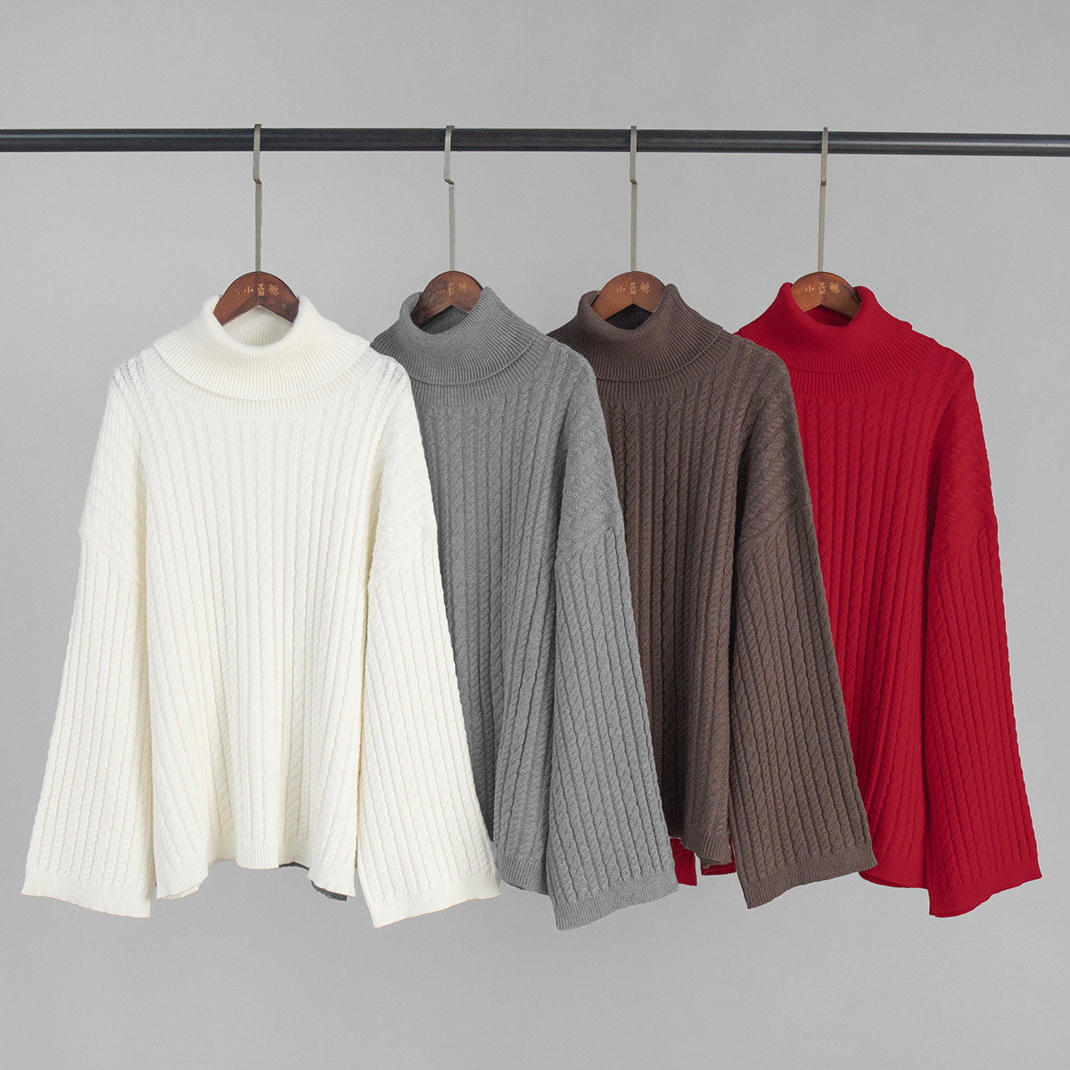 Kabelstrick Pullover Und Shorts Set Für Damen Im Herbst Stil_voghion.com
