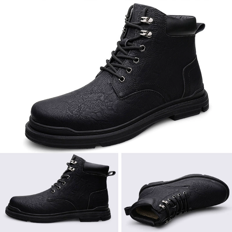Ботинки Martens‑стиля из кожи, английский дизайн, тёплая подкладка, челси низкие, размеры 37–45
