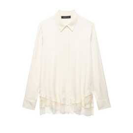 外贸批发春季新款欧美风  蕾丝丝缎质感衬衫2273604