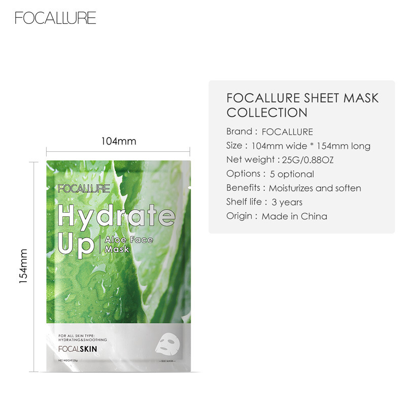 FOCALLURE 亮白补水保湿蚕丝能量面膜急救提亮片状面膜FASC03