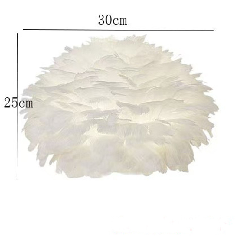 Nordic Warm Feather Lampshade Bedroom Bedside Decorative Table Lamp Shade Feather Chandelier Shade Feather Floor Lamp Shade