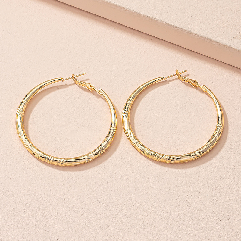 1 Pair Simple Style Round Alloy Plating Womenu0027S Earrings