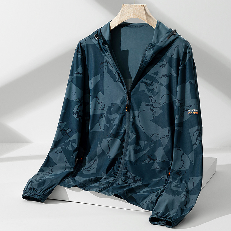 Summer Ice Silk Sun Protection Clothing Men's New Thin Breathable Sun Protection Clothing Outdoor Fishing Jacket Cycling Thin Skin Clothing