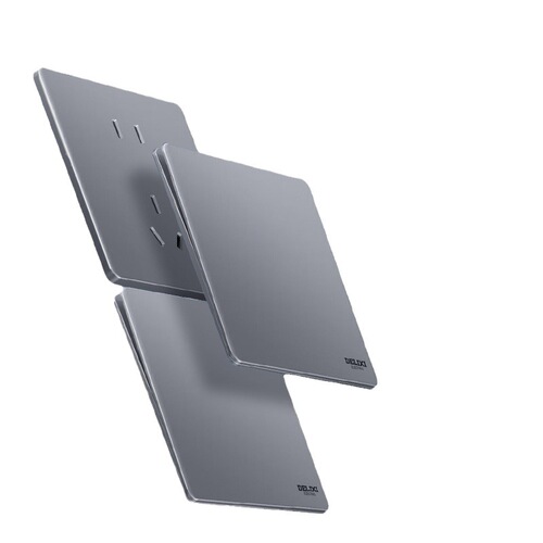 Delixi switch socket panel ultra-thin gray household wall concealed 86 type air conditioner 16a one open five holes 290