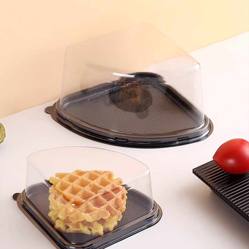 Caja de embalaje en bloque de corte de pastel triangular de 8 pulgadas transparente Caja de blíster de ZTL-136 Caja de embalaje para hornear pastel de pastelería