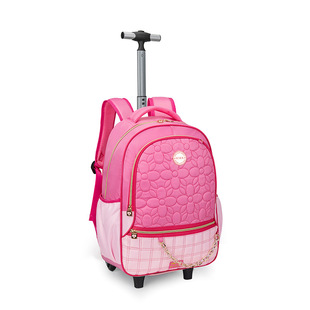 Cross-Border Customized Trolley Schoolbags Can Be Enlarged to Large-Capacity Student Schoolbags, Oem Processing, Customization According to Drawings and Samples
