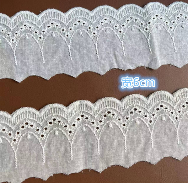 棉布波浪服装镂空刺绣花边 辅料服装下摆diy材料 蕾丝花边 宽6cm