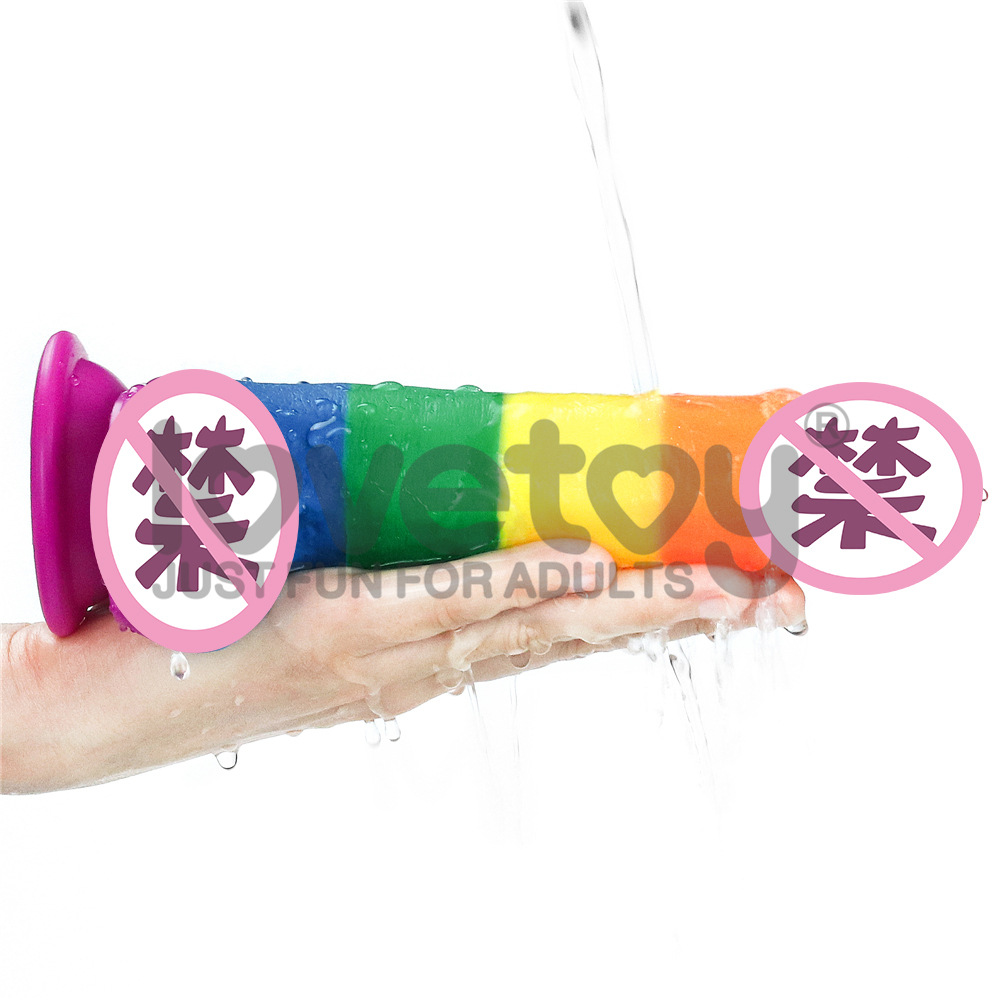 Dương Vật Giả Đóng Tường 7 Màu Có Bìu LoveToy Dương Vật Giả Đóng Tường 7 Màu Có Bìu LoveToy