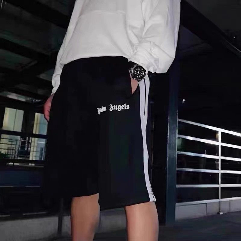 正确版跨境高品质潮牌棕榈天使条纹织带休闲运动外套情侣套装外贸|undefined