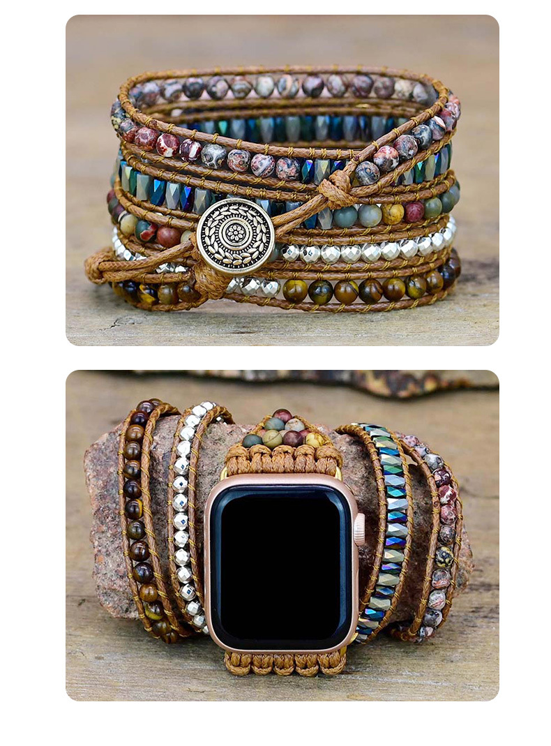 Foreign Trade E-Commerce Hot New Fashion Tiger Eye Beads Woven Watch Band Bracelet Natural Stone Han